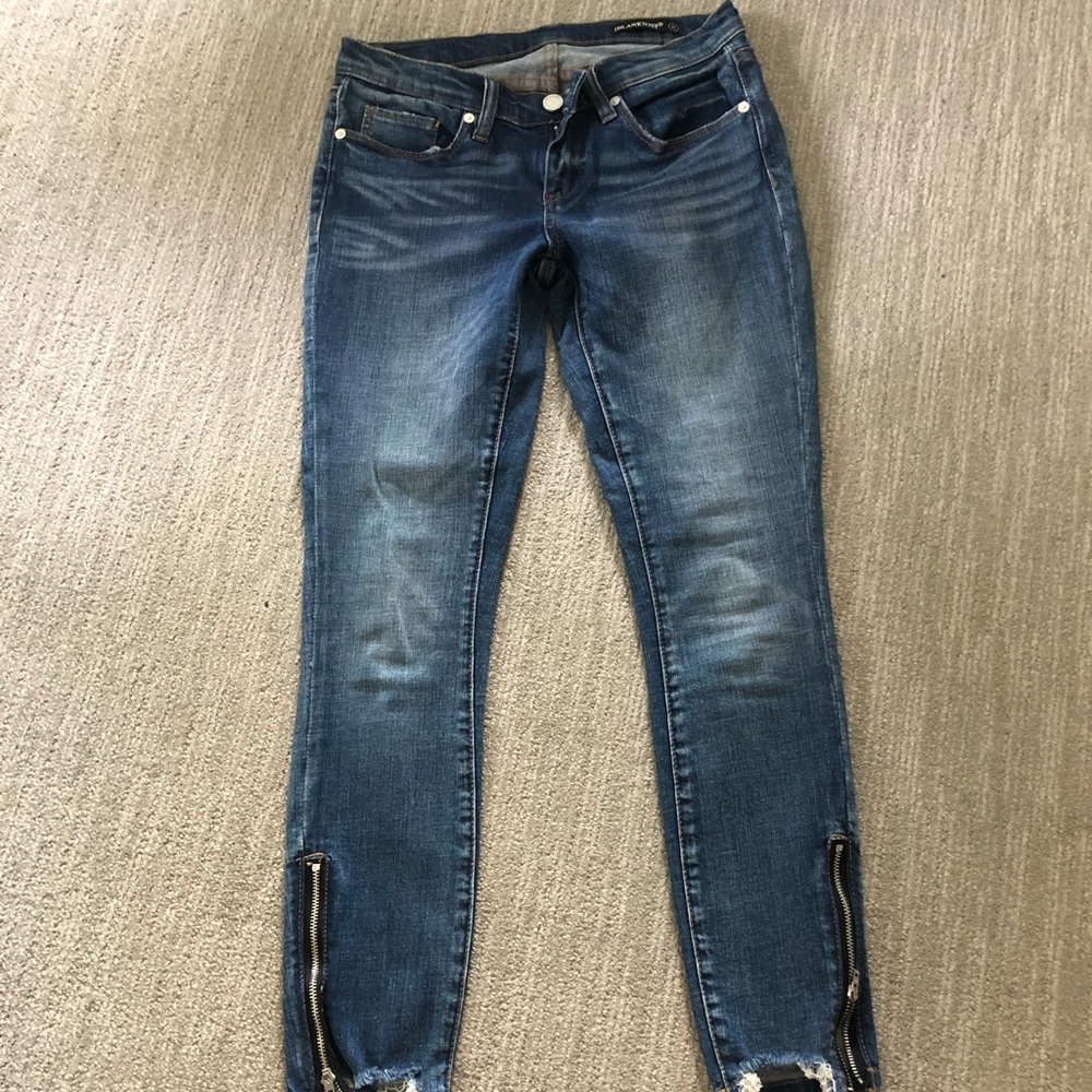 BlankNYC skinny crop jean with side zipper